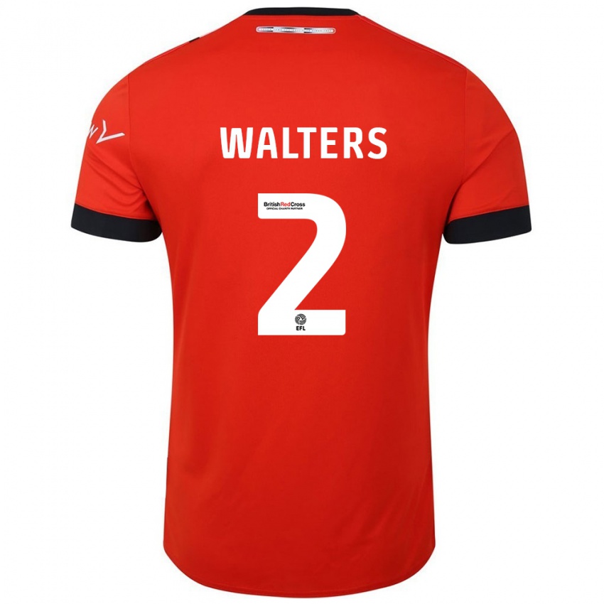 Niño Camiseta Reuell Walters #2 Naranja Negro 1ª Equipación 2024/25 La Camisa