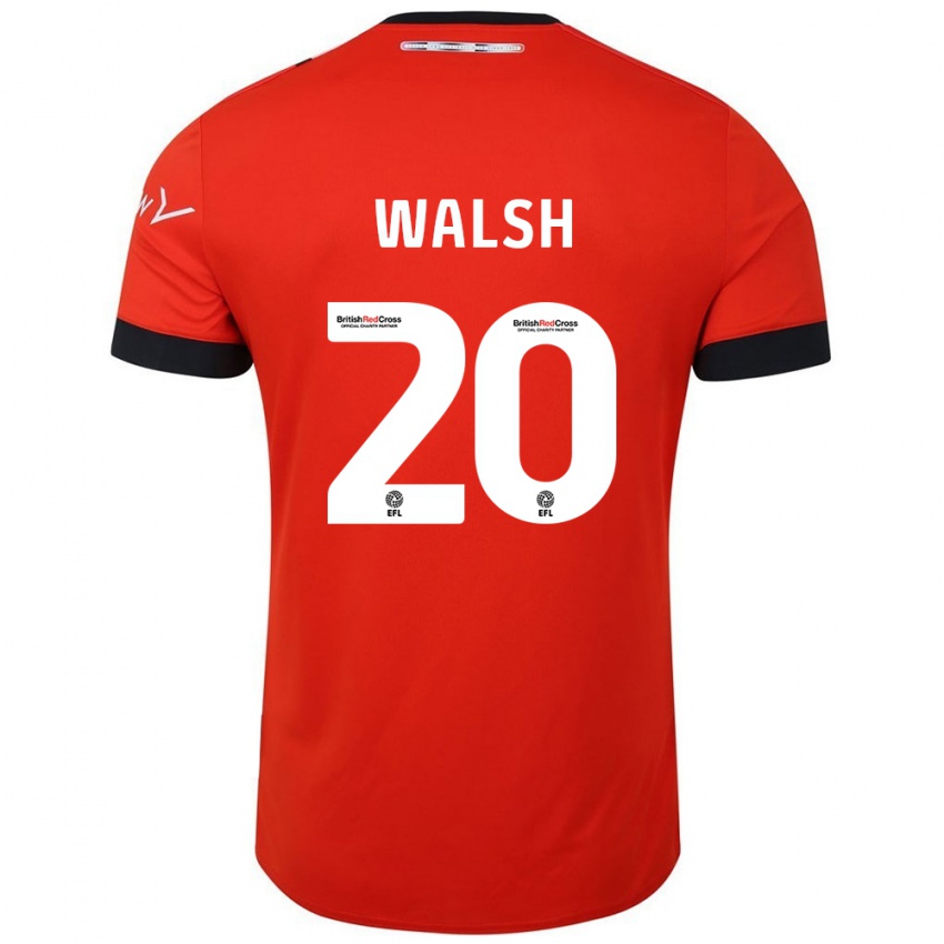 Niño Camiseta Liam Walsh #20 Naranja Negro 1ª Equipación 2024/25 La Camisa