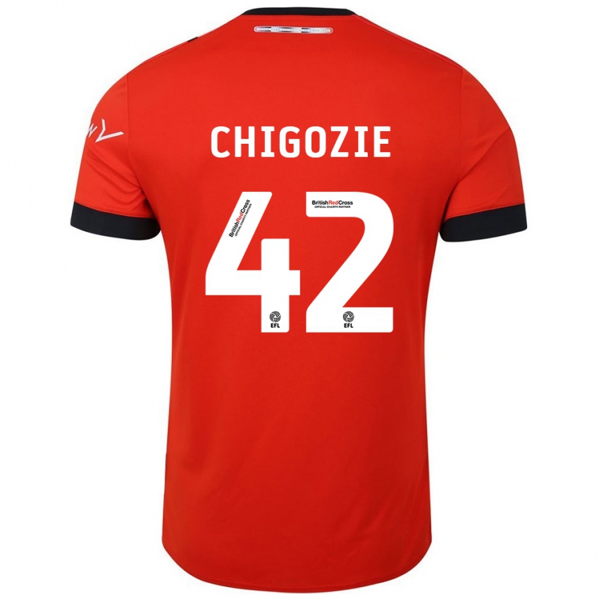 Niño Camiseta Christian Chigozie #42 Naranja Negro 1ª Equipación 2024/25 La Camisa