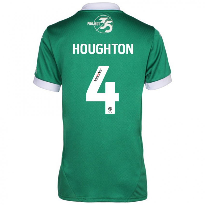 Niño Camiseta Jordan Houghton #4 Verde Blanco 1ª Equipación 2024/25 La Camisa