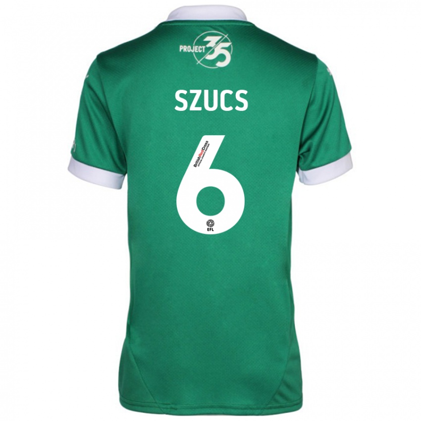 Niño Camiseta Kornél Szűcs #6 Verde Blanco 1ª Equipación 2024/25 La Camisa