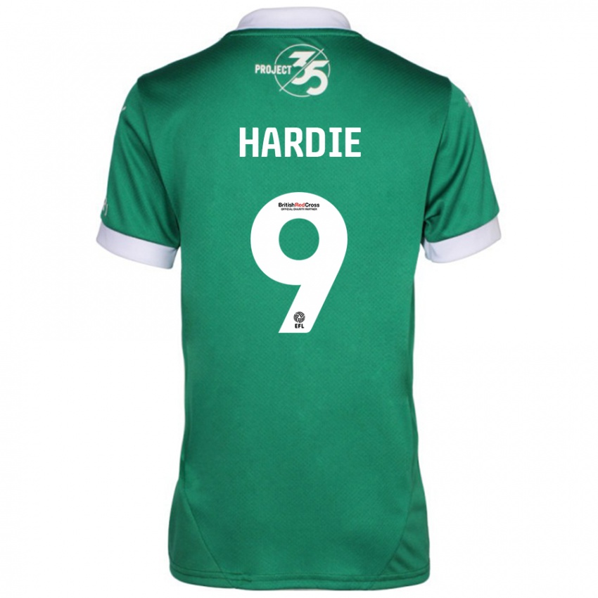 Niño Camiseta Ryan Hardie #9 Verde Blanco 1ª Equipación 2024/25 La Camisa