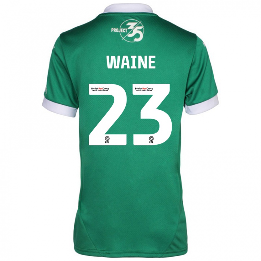 Niño Camiseta Ben Waine #23 Verde Blanco 1ª Equipación 2024/25 La Camisa