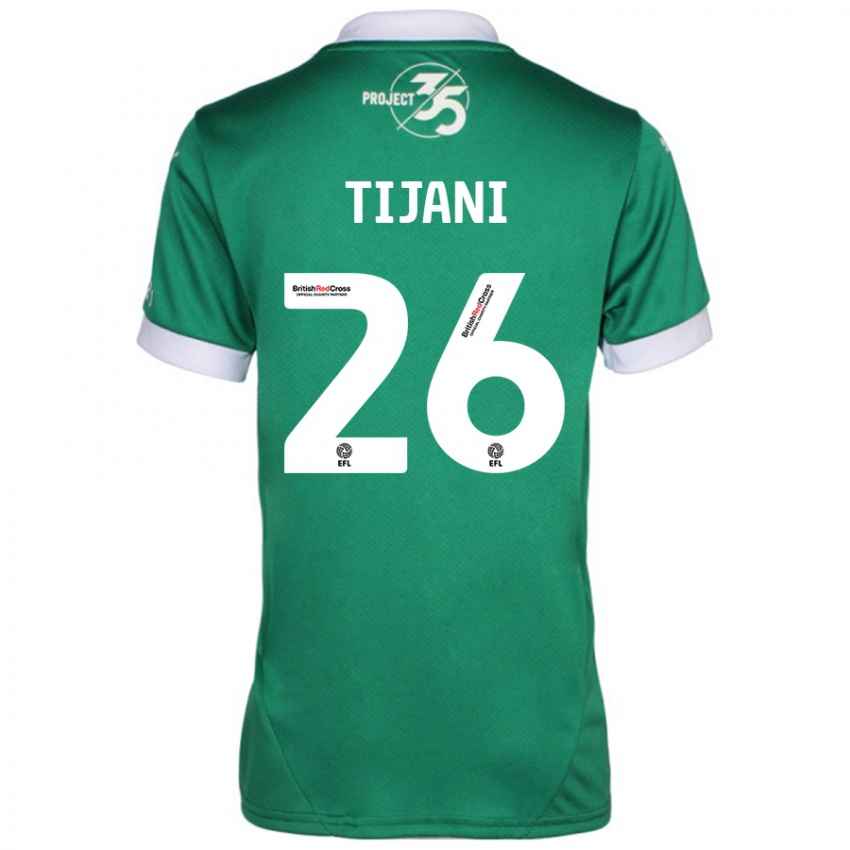 Niño Camiseta Muhamed Tijani #26 Verde Blanco 1ª Equipación 2024/25 La Camisa