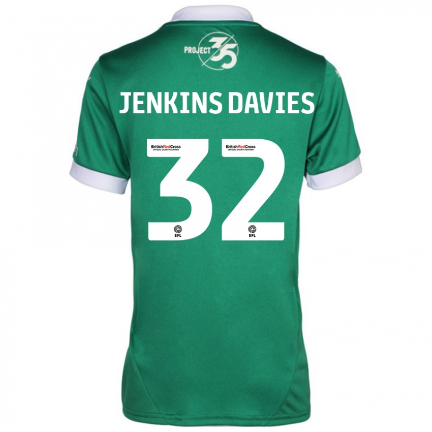 Niño Camiseta Will Jenkins-Davies #32 Verde Blanco 1ª Equipación 2024/25 La Camisa