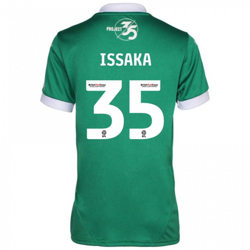 Niño Camiseta Freddie Issaka #35 Verde Blanco 1ª Equipación 2024/25 La Camisa