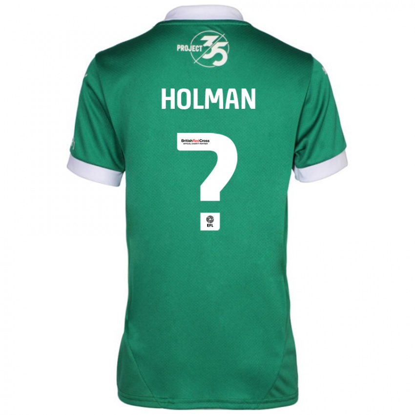 Niño Camiseta Daniel Holman #0 Verde Blanco 1ª Equipación 2024/25 La Camisa