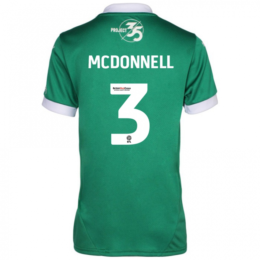 Niño Camiseta Rosie Mcdonnell #3 Verde Blanco 1ª Equipación 2024/25 La Camisa