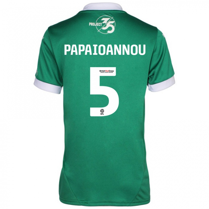 Niño Camiseta Panagiota Papaioannou #5 Verde Blanco 1ª Equipación 2024/25 La Camisa