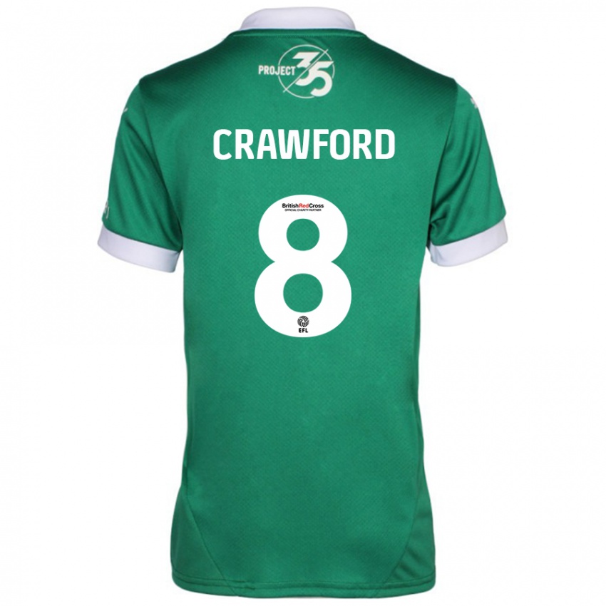 Niño Camiseta Imy Crawford #8 Verde Blanco 1ª Equipación 2024/25 La Camisa