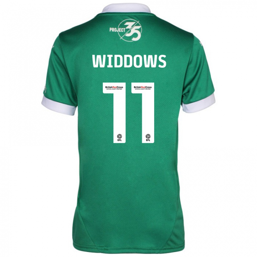 Niño Camiseta Jade Widdows #11 Verde Blanco 1ª Equipación 2024/25 La Camisa