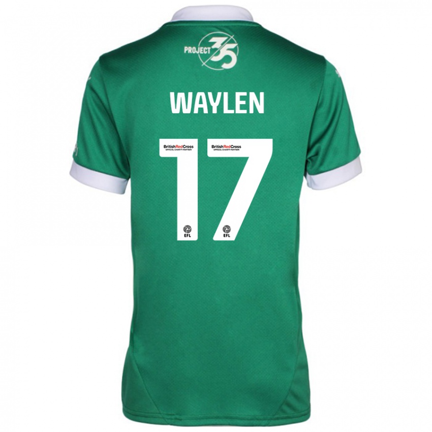 Niño Camiseta Libby Waylen #17 Verde Blanco 1ª Equipación 2024/25 La Camisa