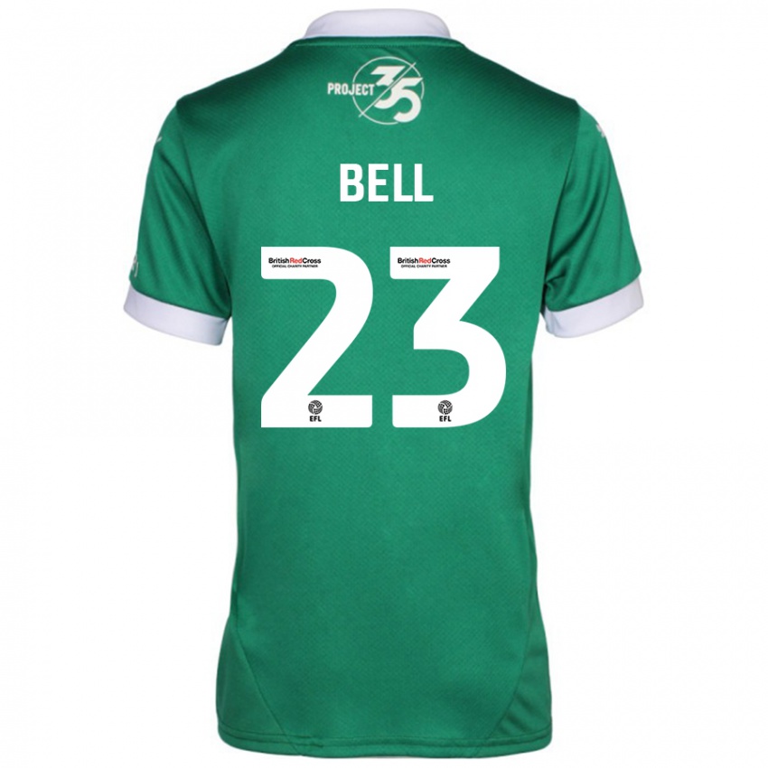 Niño Camiseta Katelyn Bell #23 Verde Blanco 1ª Equipación 2024/25 La Camisa