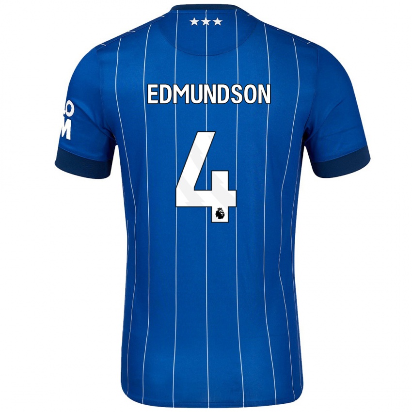 Niño Camiseta George Edmundson #4 Azul Marino 1ª Equipación 2024/25 La Camisa