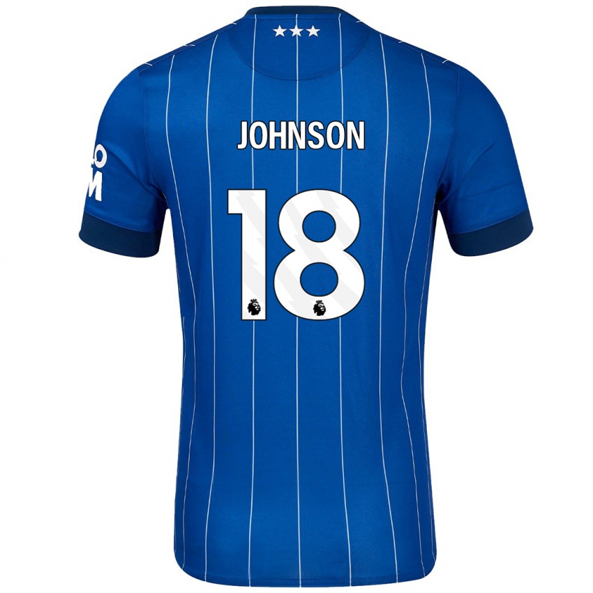 Niño Camiseta Ben Johnson #18 Azul Marino 1ª Equipación 2024/25 La Camisa