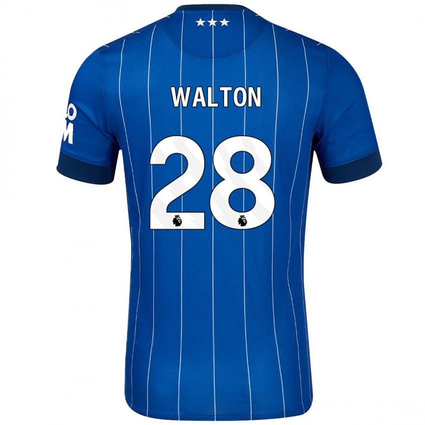 Niño Camiseta Christian Walton #28 Azul Marino 1ª Equipación 2024/25 La Camisa