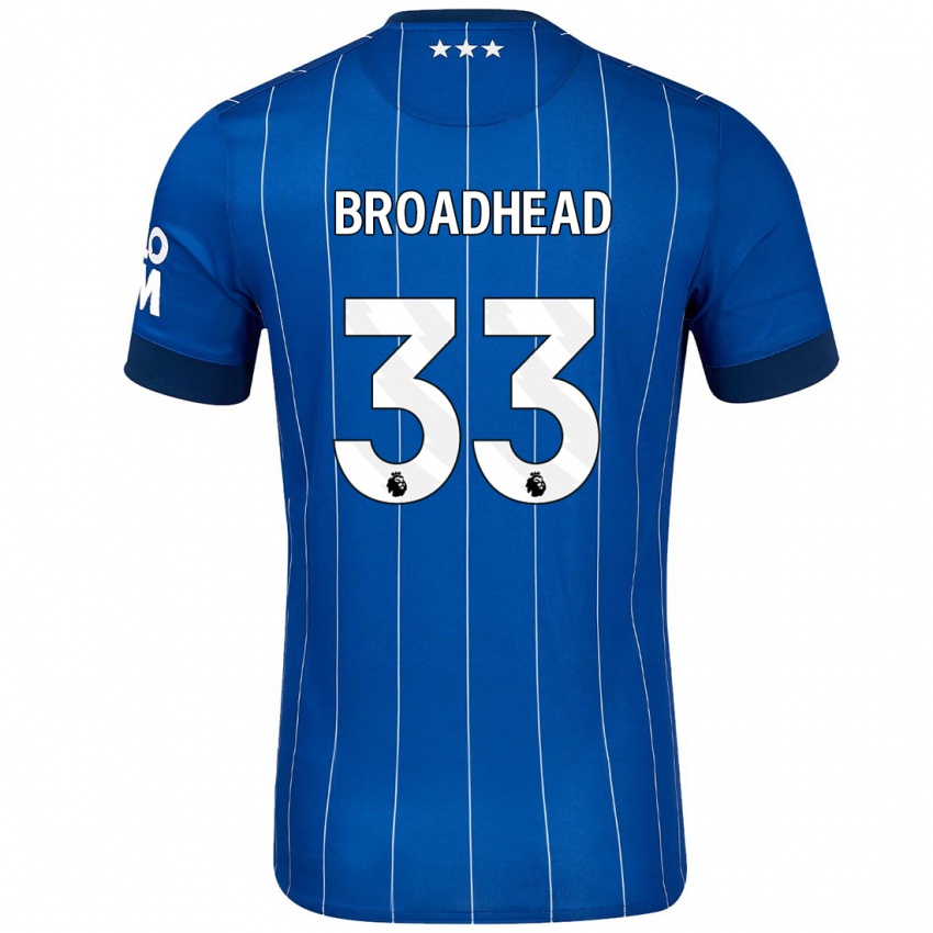 Niño Camiseta Nathan Broadhead #33 Azul Marino 1ª Equipación 2024/25 La Camisa