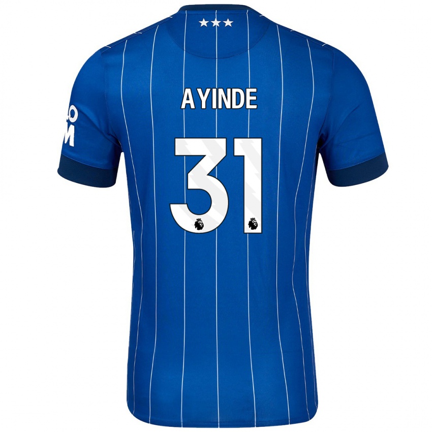 Niño Camiseta Leon Ayinde #31 Azul Marino 1ª Equipación 2024/25 La Camisa