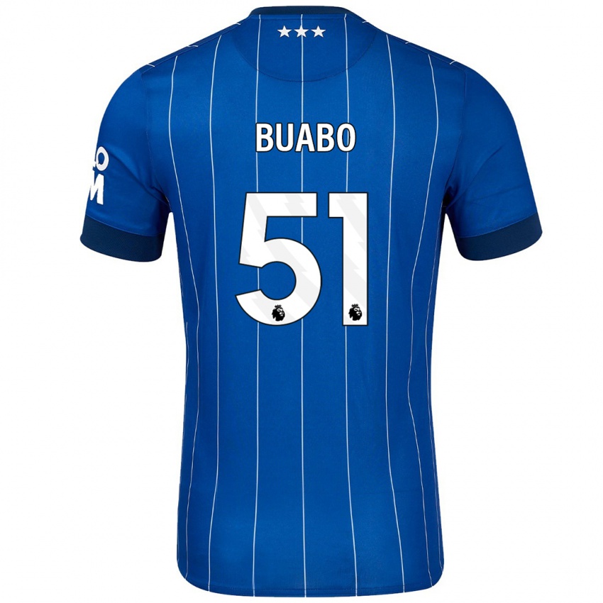 Niño Camiseta Gerard Buabo #51 Azul Marino 1ª Equipación 2024/25 La Camisa