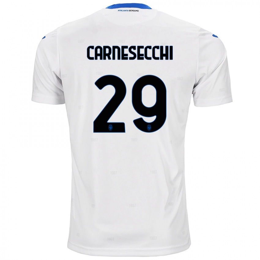 Niño Camiseta Marco Carnesecchi #29 Blanco 2ª Equipación 2024/25 La Camisa