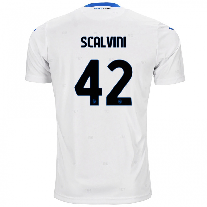 Niño Camiseta Giorgio Scalvini #42 Blanco 2ª Equipación 2024/25 La Camisa