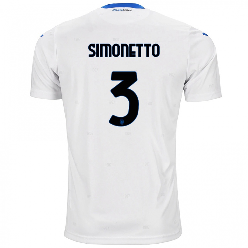 Niño Camiseta Federico Simonetto #3 Blanco 2ª Equipación 2024/25 La Camisa