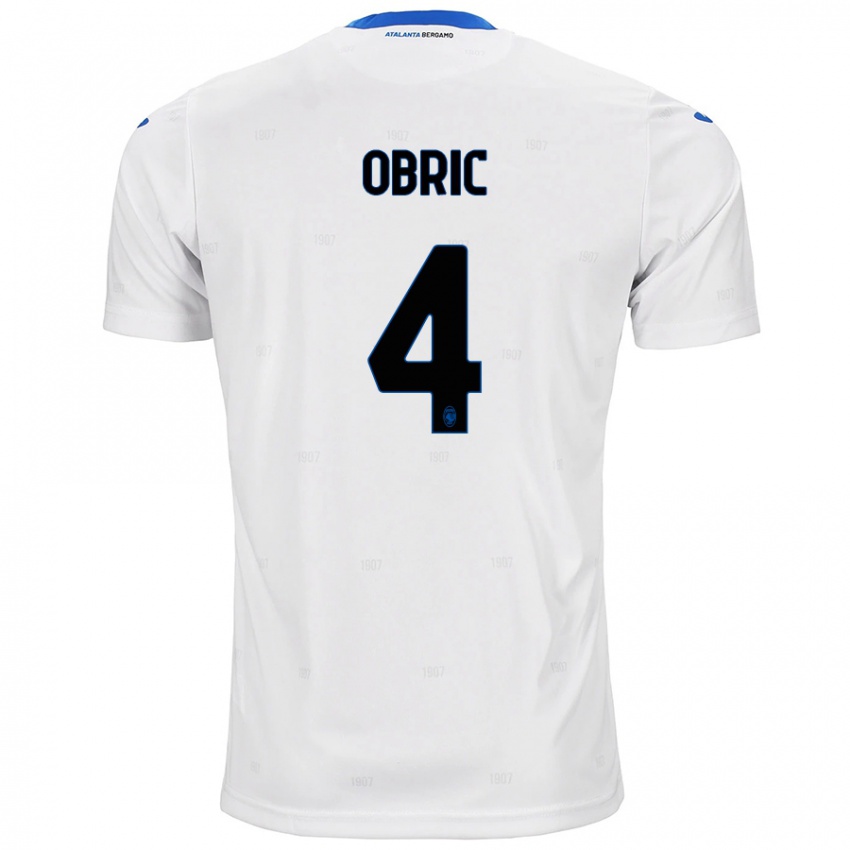 Niño Camiseta Relja Obric #4 Blanco 2ª Equipación 2024/25 La Camisa