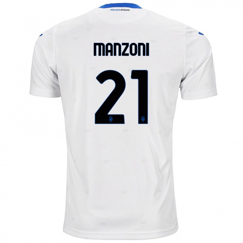 Niño Camiseta Alberto Manzoni #21 Blanco 2ª Equipación 2024/25 La Camisa