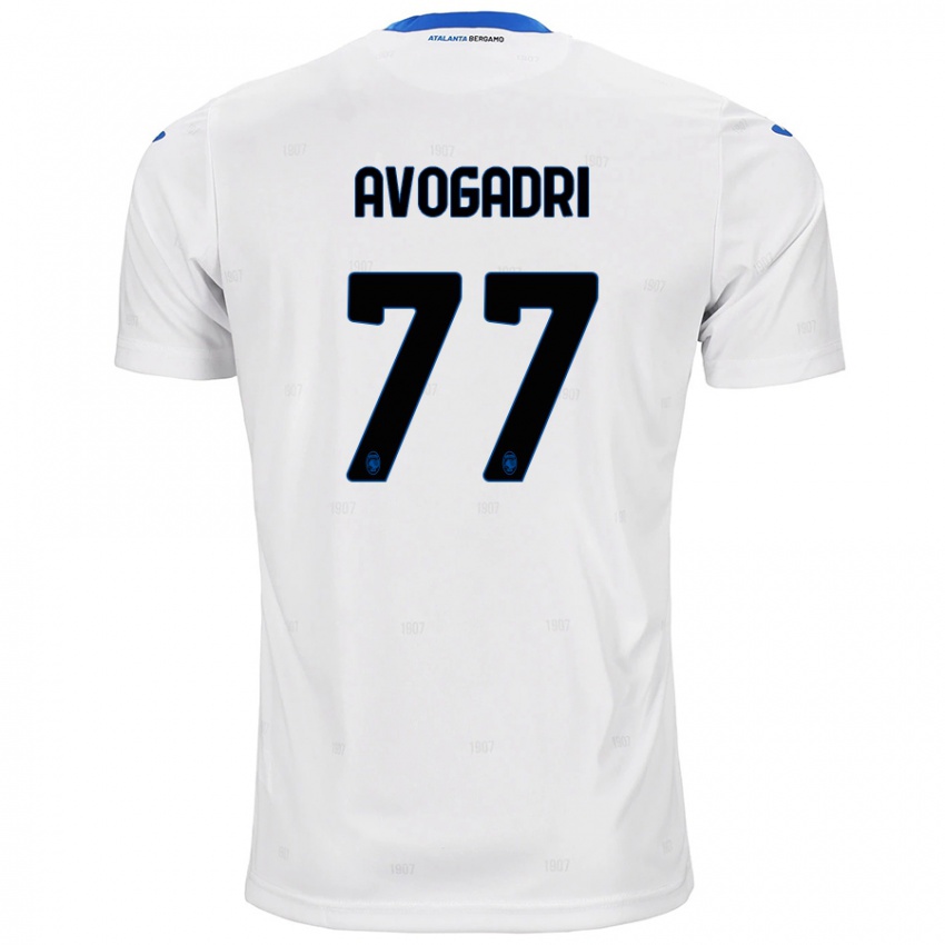 Niño Camiseta Lorenzo Avogadri #77 Blanco 2ª Equipación 2024/25 La Camisa