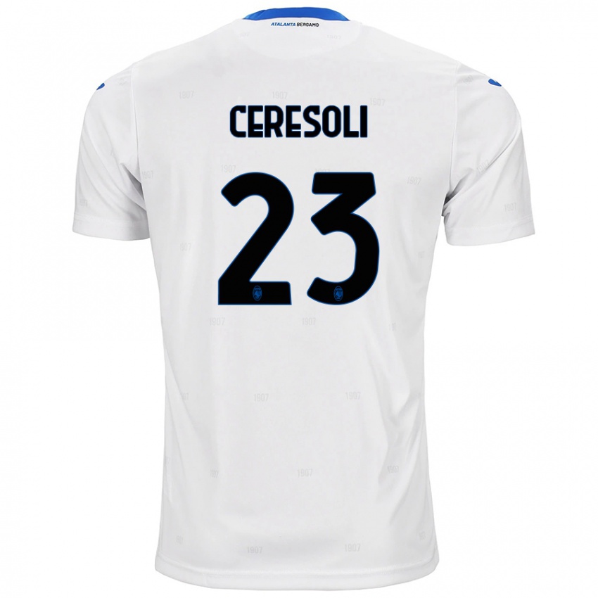 Niño Camiseta Andrea Ceresoli #23 Blanco 2ª Equipación 2024/25 La Camisa