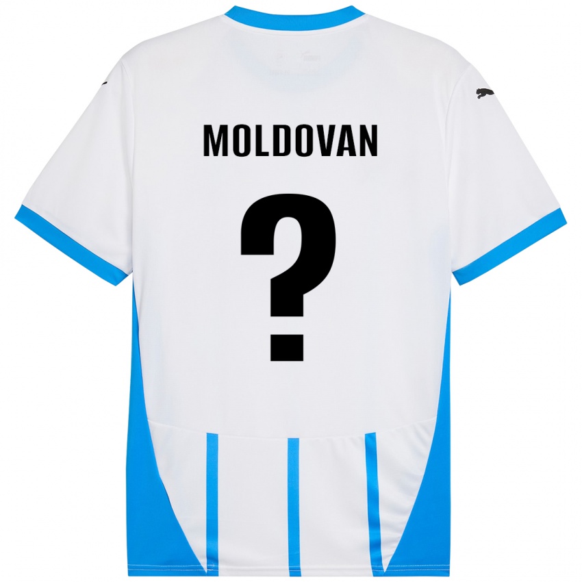 Niño Camiseta Horațiu Moldovan #0 Blanco Azul 2ª Equipación 2024/25 La Camisa