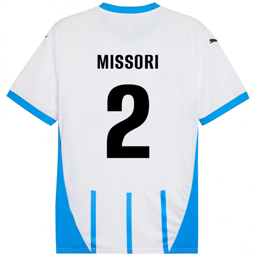 Niño Camiseta Filippo Missori #2 Blanco Azul 2ª Equipación 2024/25 La Camisa