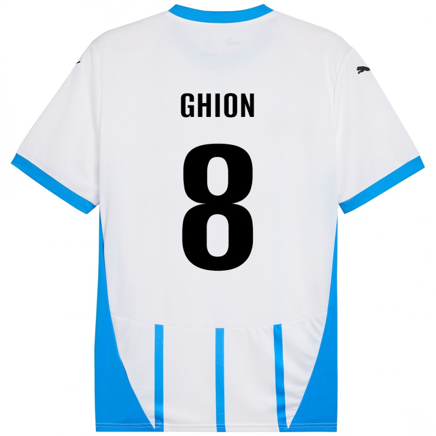 Niño Camiseta Andrea Ghion #8 Blanco Azul 2ª Equipación 2024/25 La Camisa