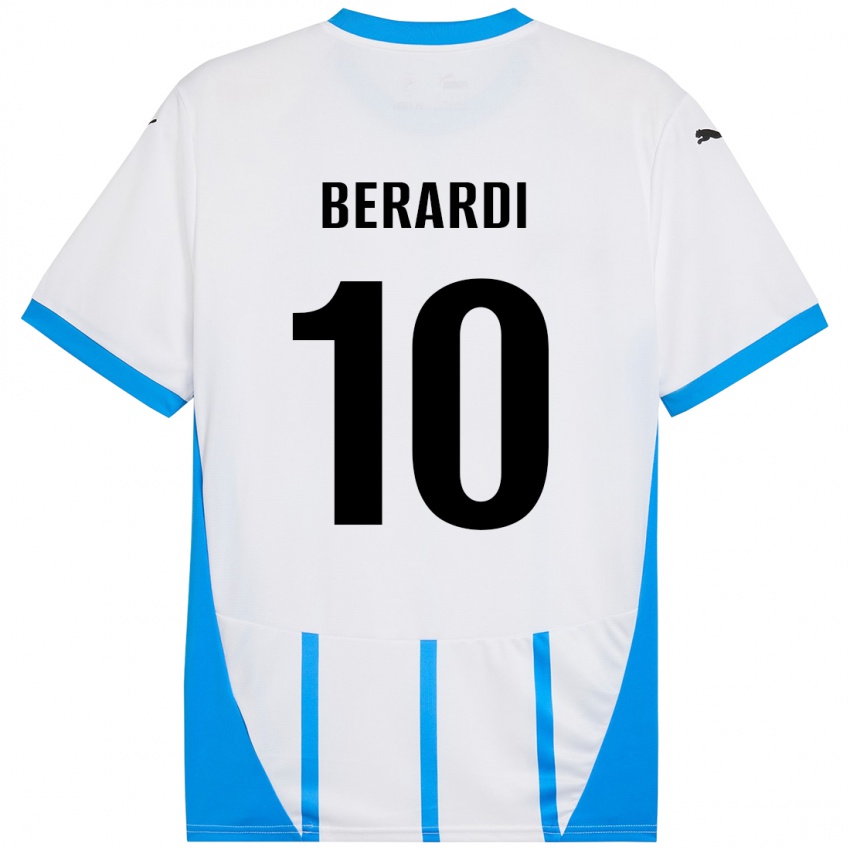 Niño Camiseta Domenico Berardi #10 Blanco Azul 2ª Equipación 2024/25 La Camisa