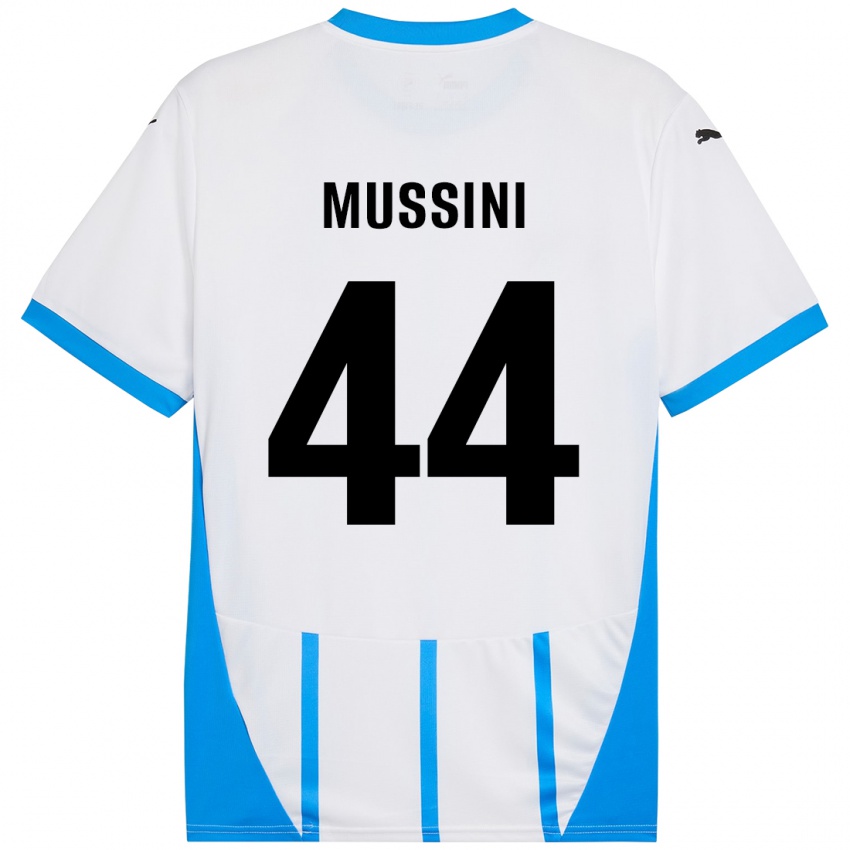 Niño Camiseta Andrea Mussini #44 Blanco Azul 2ª Equipación 2024/25 La Camisa