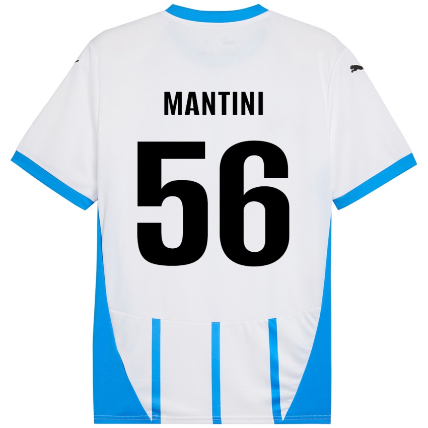 Niño Camiseta Raffaele Mantini #56 Blanco Azul 2ª Equipación 2024/25 La Camisa