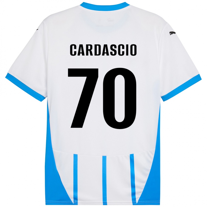 Niño Camiseta Alessandro Cardascio #70 Blanco Azul 2ª Equipación 2024/25 La Camisa