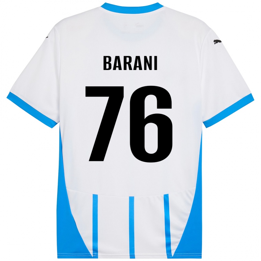 Niño Camiseta Luca Barani #76 Blanco Azul 2ª Equipación 2024/25 La Camisa