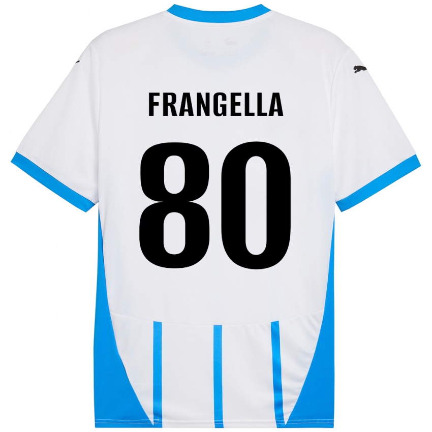 Niño Camiseta Christian Frangella #80 Blanco Azul 2ª Equipación 2024/25 La Camisa