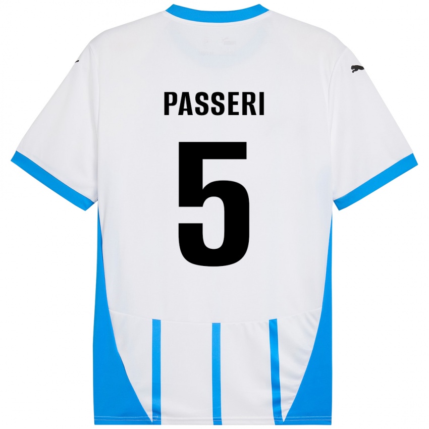 Niño Camiseta Angela Passeri #5 Blanco Azul 2ª Equipación 2024/25 La Camisa