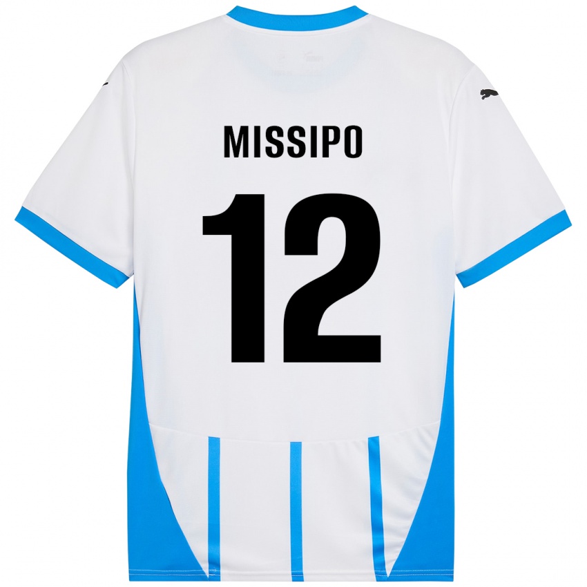 Niño Camiseta Kassandra Missipo #12 Blanco Azul 2ª Equipación 2024/25 La Camisa