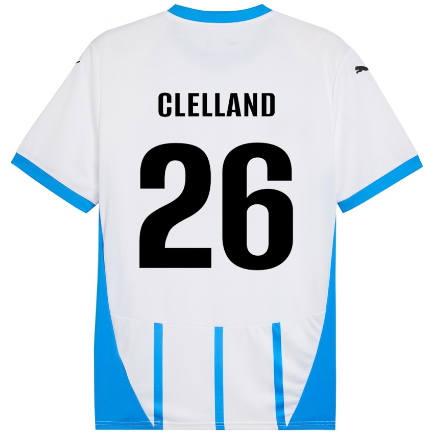 Niño Camiseta Lana Clelland #26 Blanco Azul 2ª Equipación 2024/25 La Camisa