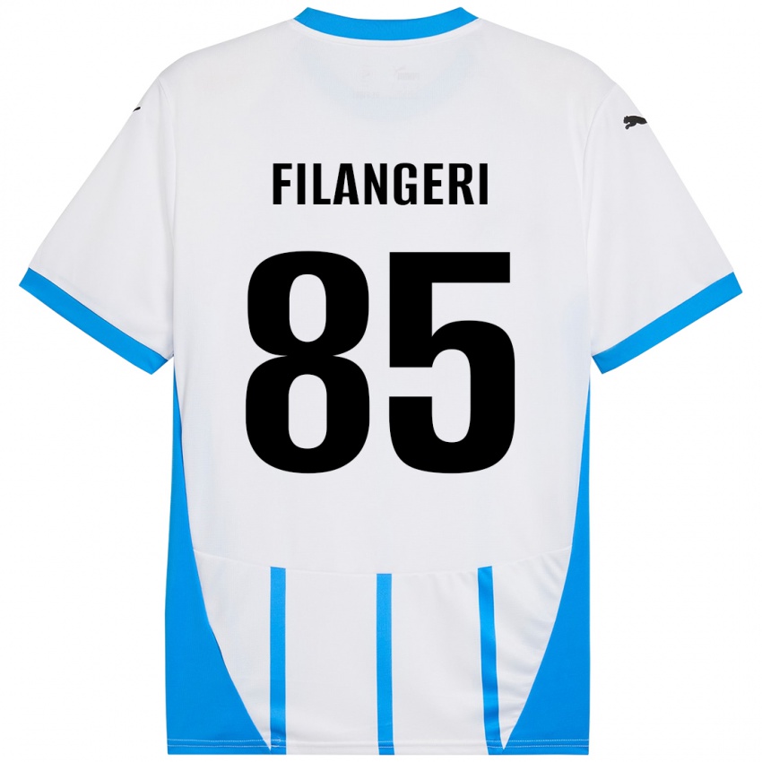 Niño Camiseta Maria Luisa Filangeri #85 Blanco Azul 2ª Equipación 2024/25 La Camisa