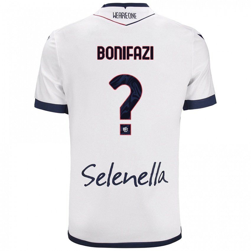 Niño Camiseta Kevin Bonifazi #0 Blanco Azul Real 2ª Equipación 2024/25 La Camisa