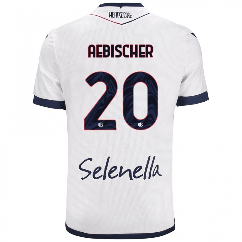 Niño Camiseta Michel Aebischer #20 Blanco Azul Real 2ª Equipación 2024/25 La Camisa