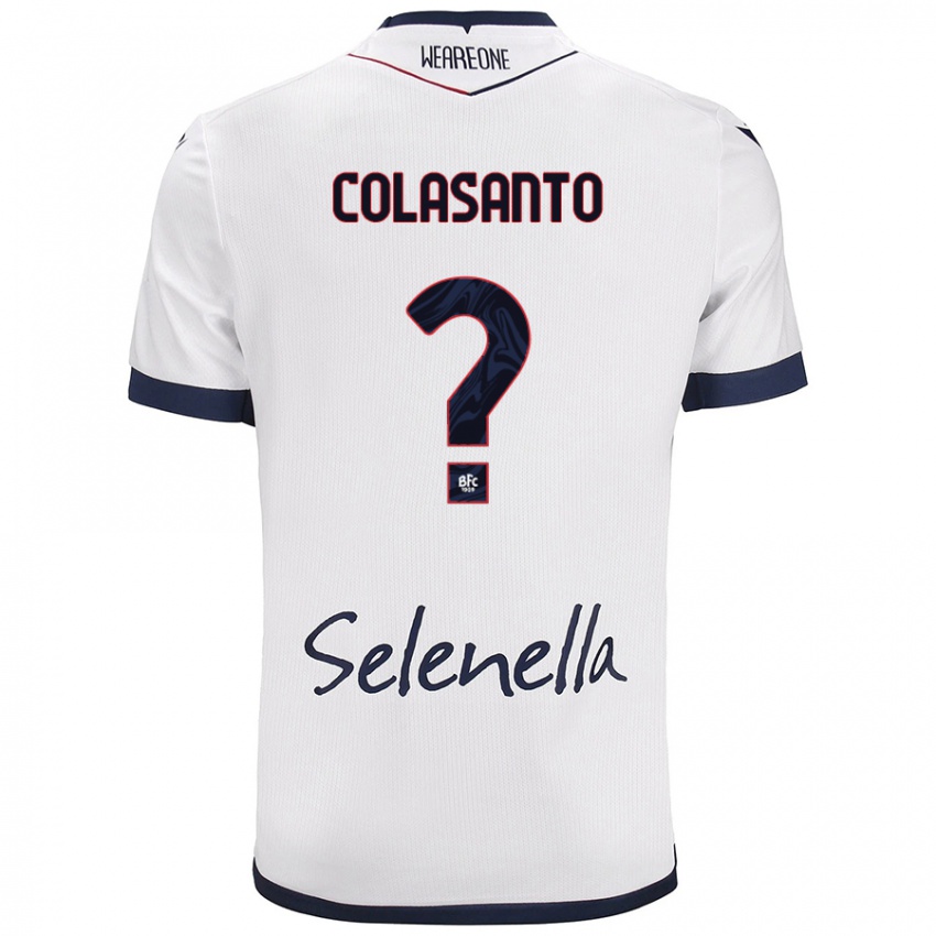 Niño Camiseta Pietro Colasanto #0 Blanco Azul Real 2ª Equipación 2024/25 La Camisa