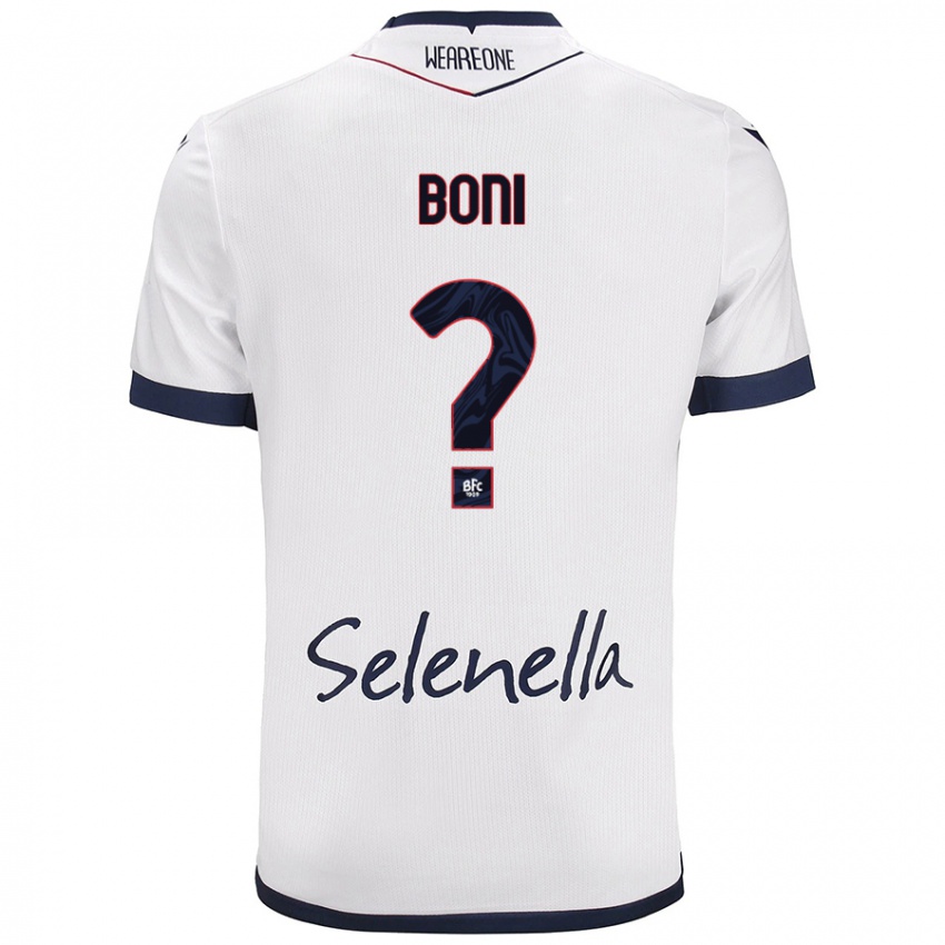 Niño Camiseta Mattia Boni #0 Blanco Azul Real 2ª Equipación 2024/25 La Camisa