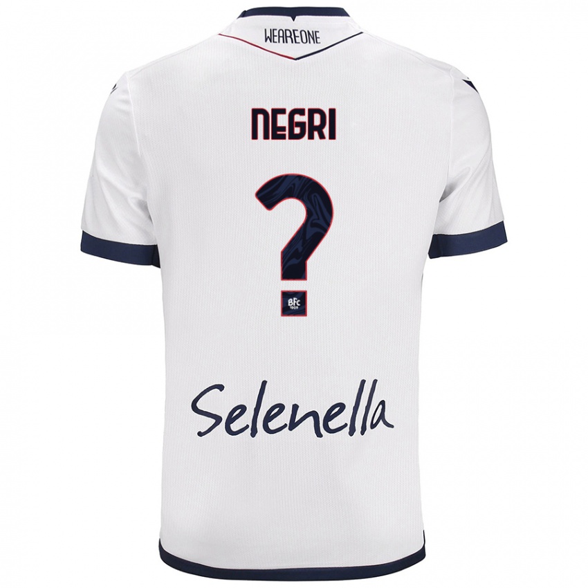 Niño Camiseta Simone Negri #0 Blanco Azul Real 2ª Equipación 2024/25 La Camisa