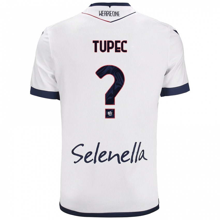 Niño Camiseta Leos Tupec #0 Blanco Azul Real 2ª Equipación 2024/25 La Camisa