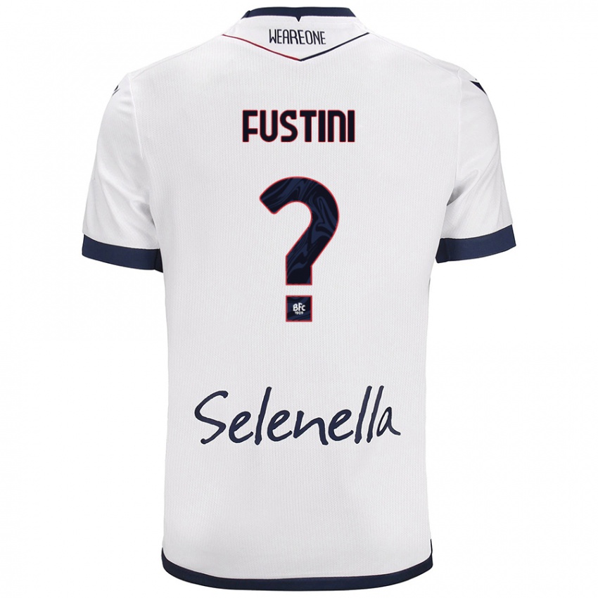 Niño Camiseta Kevin Fustini #0 Blanco Azul Real 2ª Equipación 2024/25 La Camisa